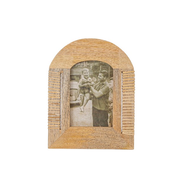 4x6 Inch Arched Picture Frame Mango Wood Mdf Rattan Metal amp Glass By Foreside Home amp Garden