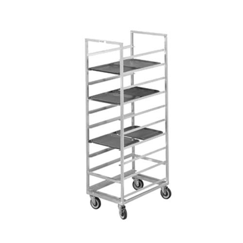 Mobile Cafeteria Tray Rack Combo - Includes Mobile Tray Rack and Case of 12 Melamine Compartment Trays