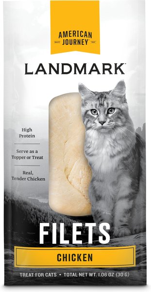 American Journey Landmark Chicken Filets Natural Cat Treat， 1.06-oz， pack of 10