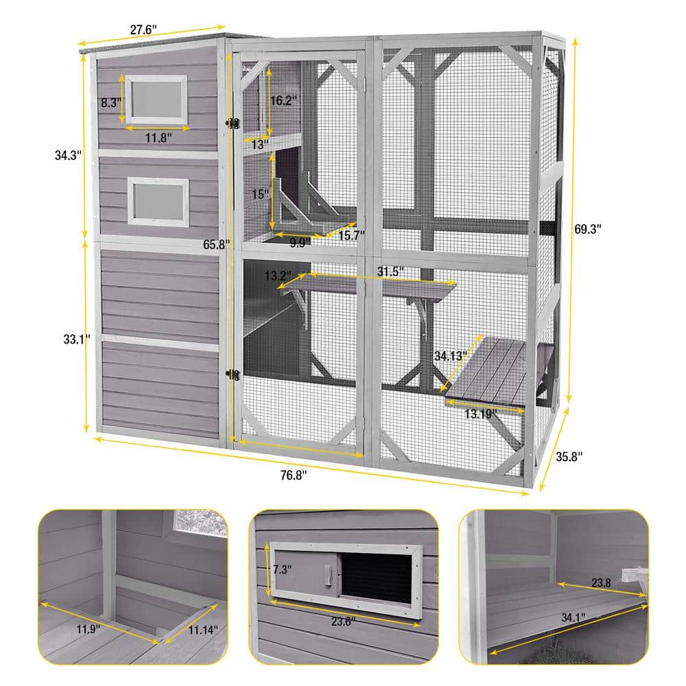 aivituvin Outdoor Cat Enclosure, Large Pet Enclosure AIR54