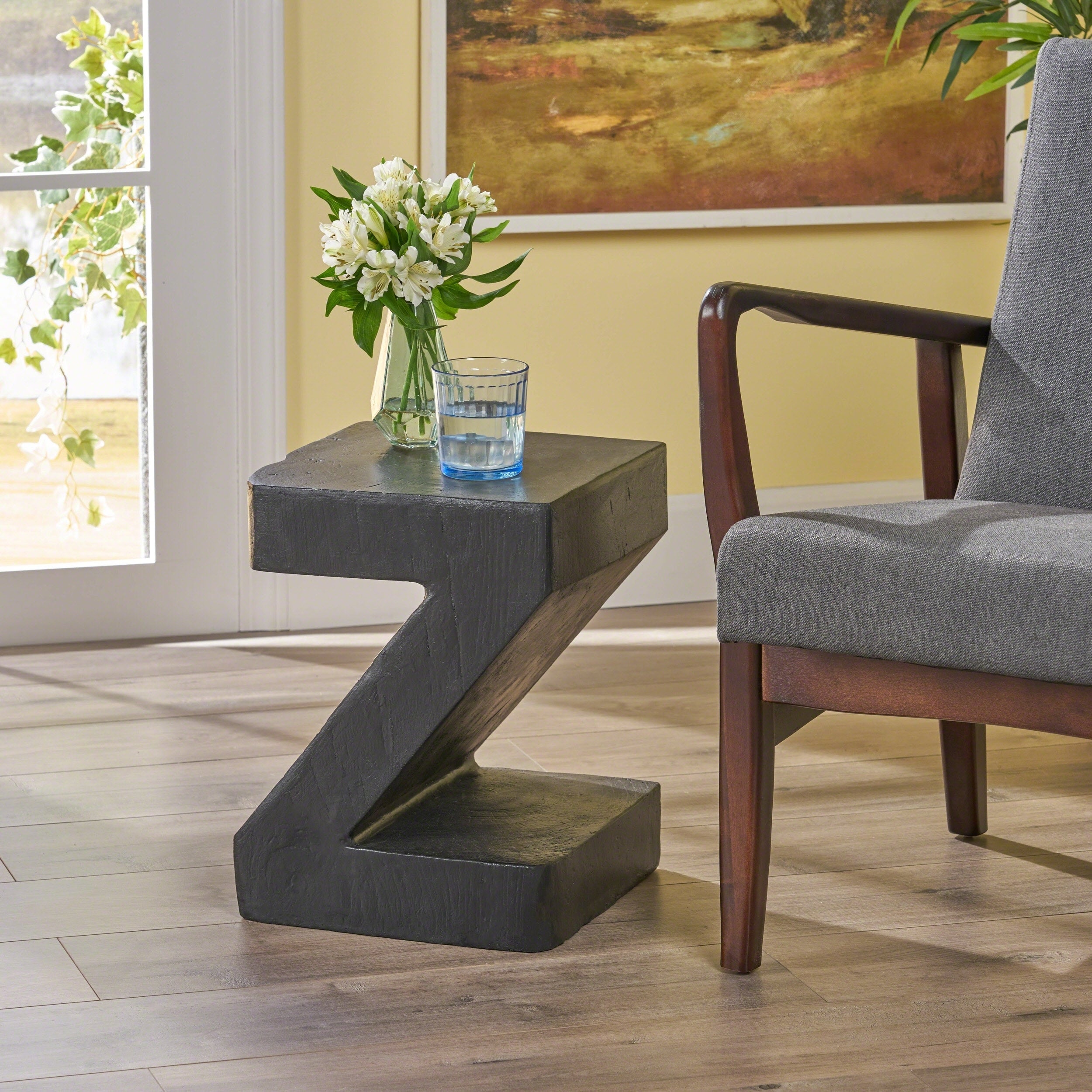 DeAngelo Light-Weight Concrete Side Table by Christopher Knight Home