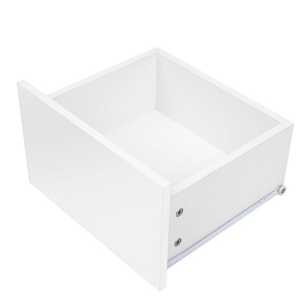 Nestfair White Storage Cabinet with Double-Storey Tabletop and Three Drawers