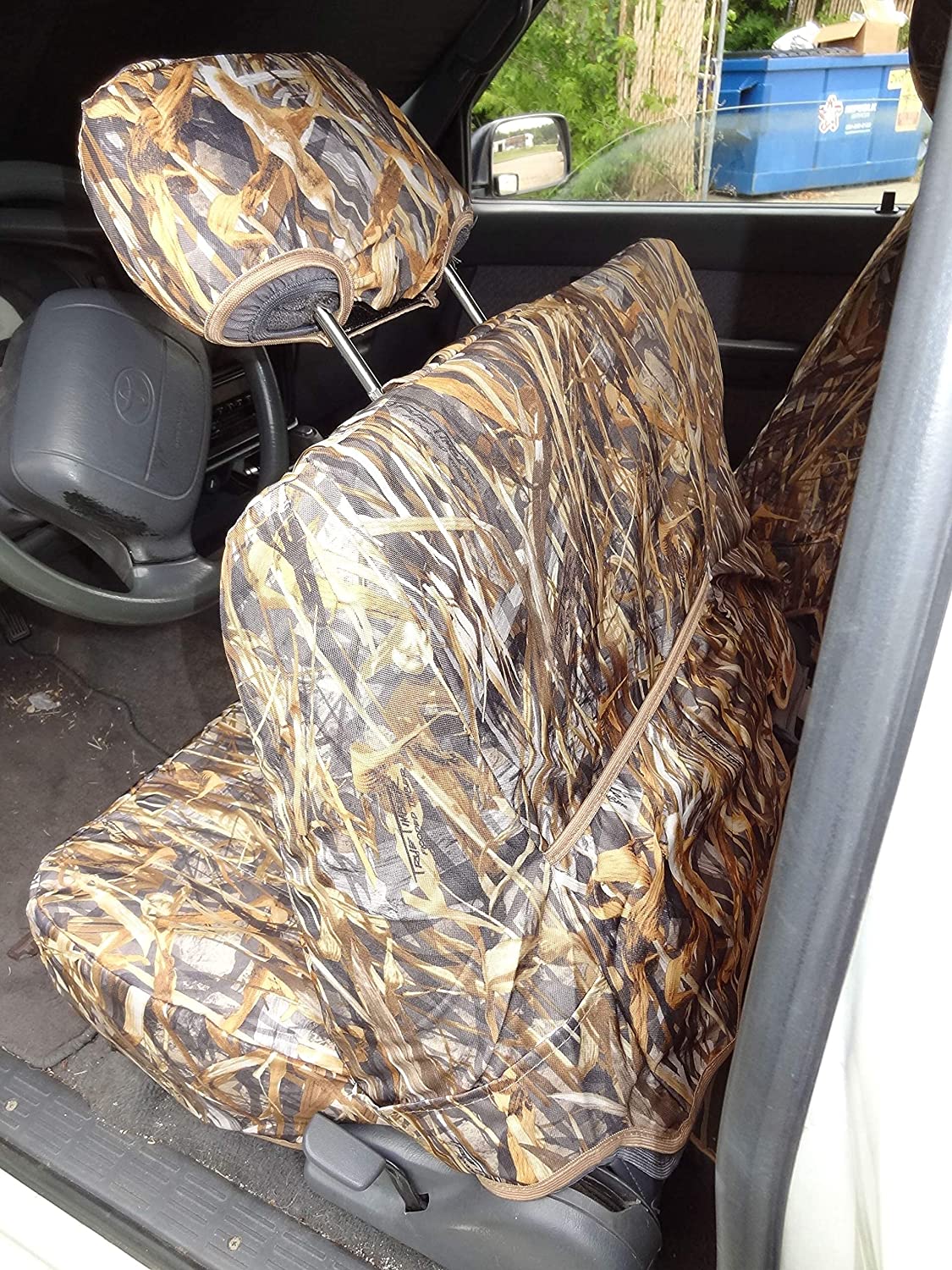 T772 1995-2000 Toyota Tacoma Xcab Front 60/40 Split Bench Seat with Integrated Armrest in SAC Camouflage Endura