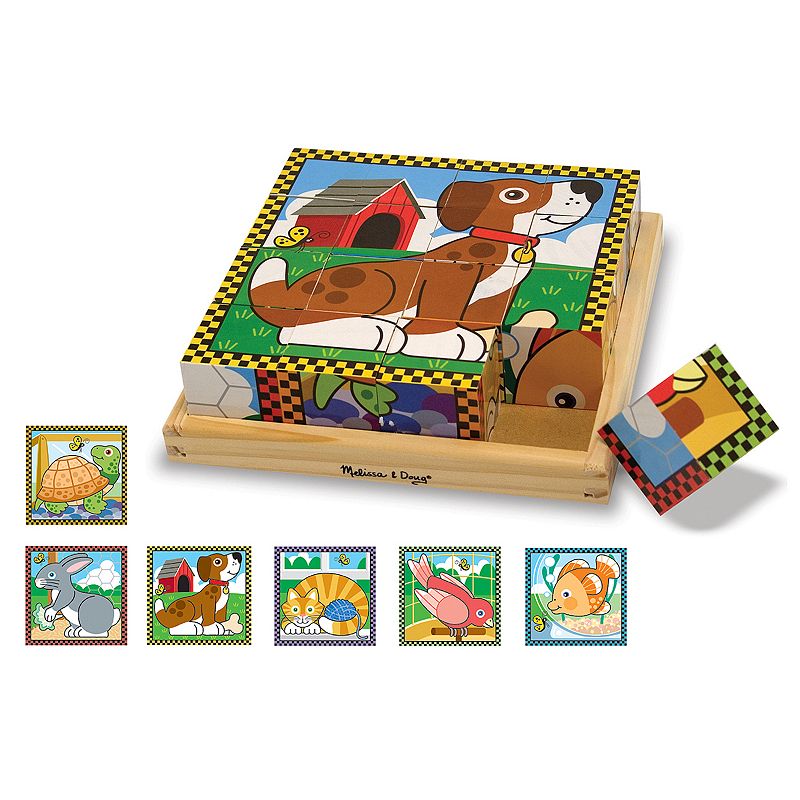 Melissa and Doug Pets Wood Cube Puzzle