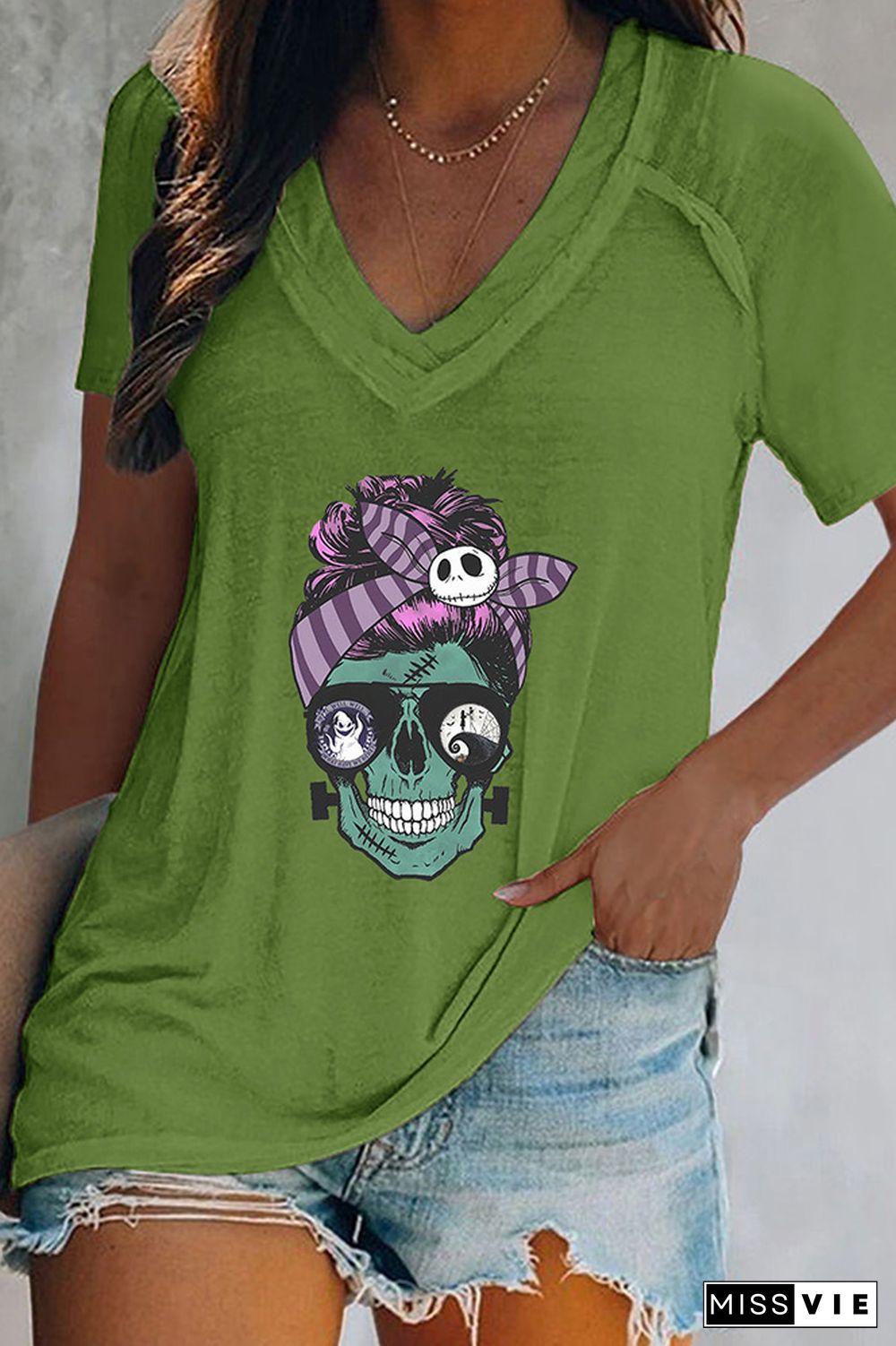 Nightmare Before Christmas Skull Tank Graphic Tee