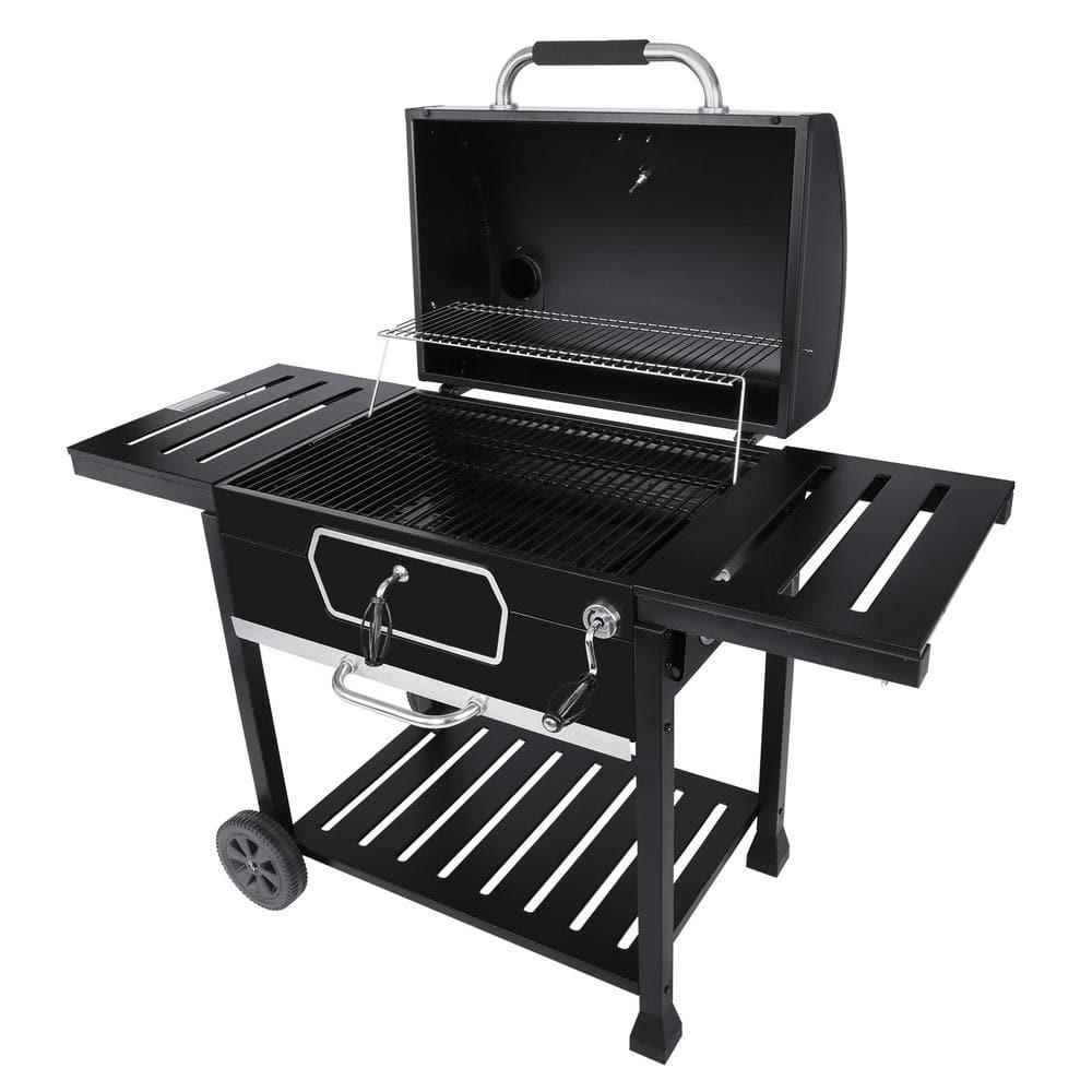 Royal Gourmet Deluxe 30 in Charcoal Grill BBQ Smoker Picnic Camping Patio Backyard Cooking Black