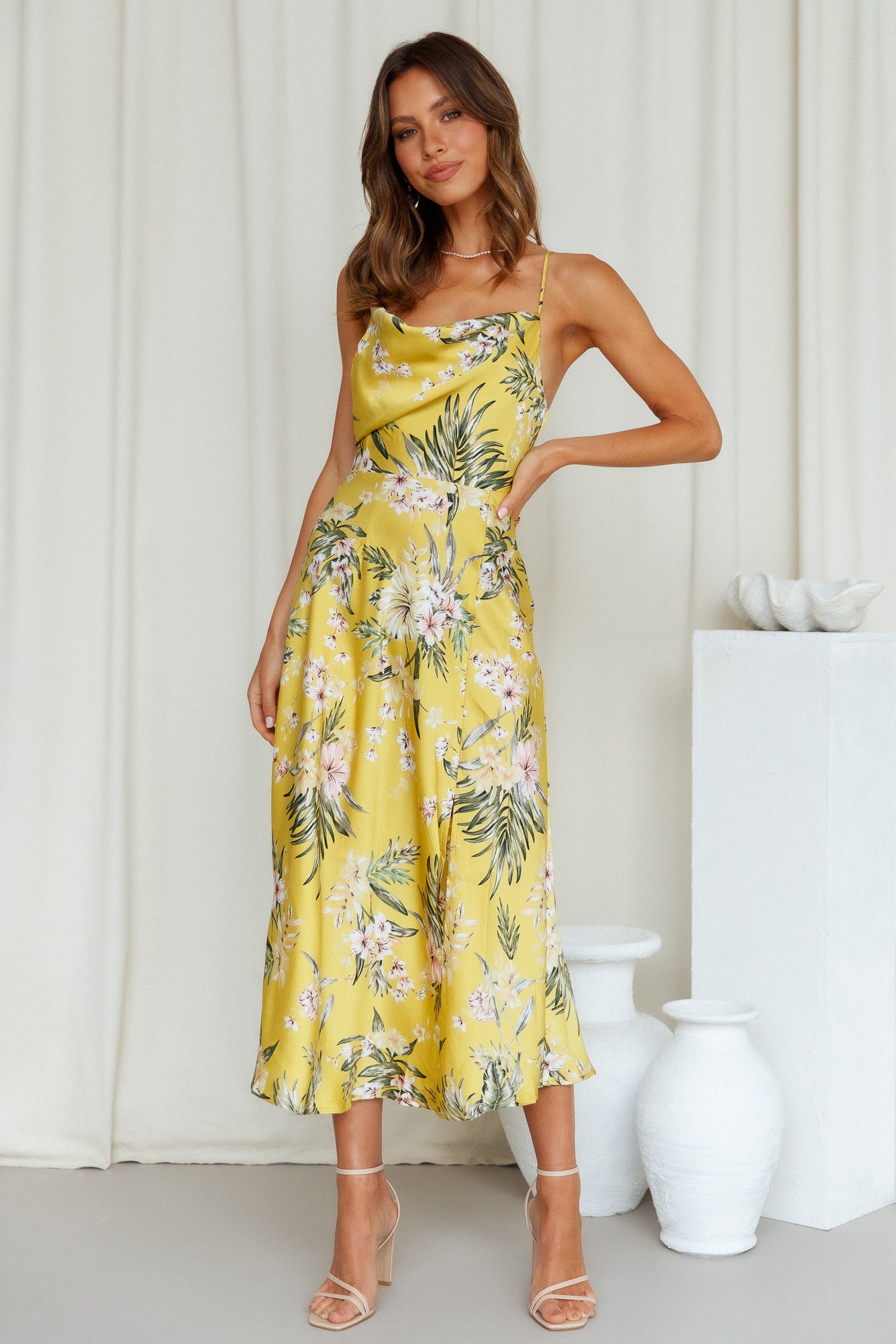 Heart In The Sun Midi Dress Yellow