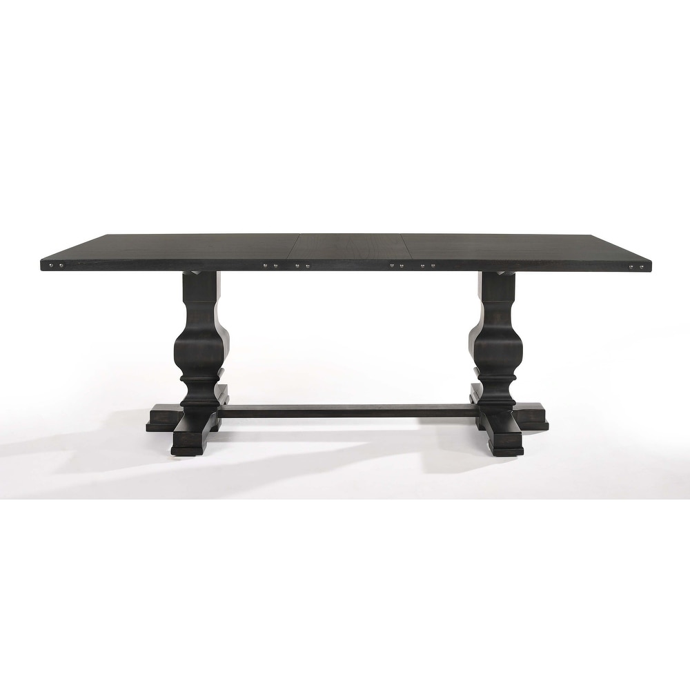 Wetherly Vintage Black Dining Table with Trestle Base