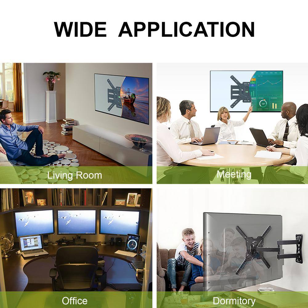 USX MOUNT Medium Full-Motion TV Mount for 26 in. to 55 in. Flat Screen TVs Max VESA 400x400mm and 60 lbs. HMM006