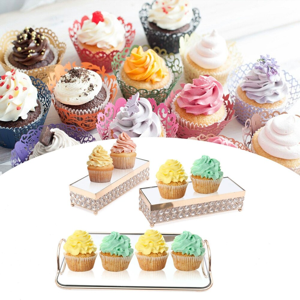 10Pcs Detachable Crystal Metal Cake Holder Wedding Dessert Stand