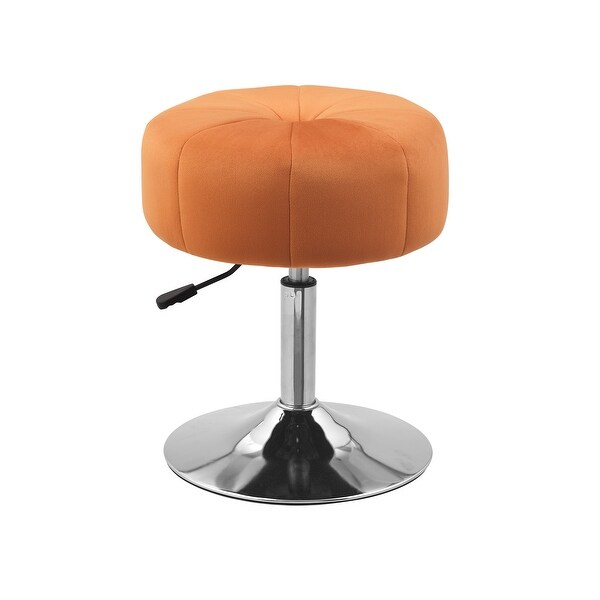 Art Leon Round Adjustable Height Velvet Swivel Stool