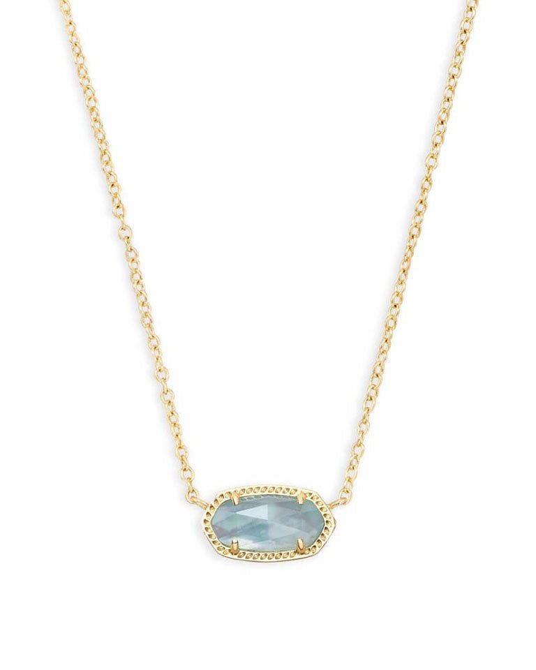 Kendra Scott  Elisa Gold Pendant Necklace in Light Blue Illusion