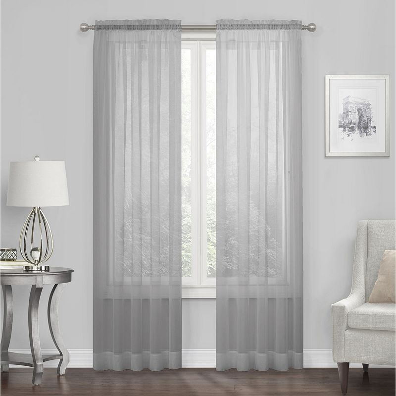 Kate Aurora Living 4-pack High End Luxe Rod Pocket Sheer Voile Window Curtain Set