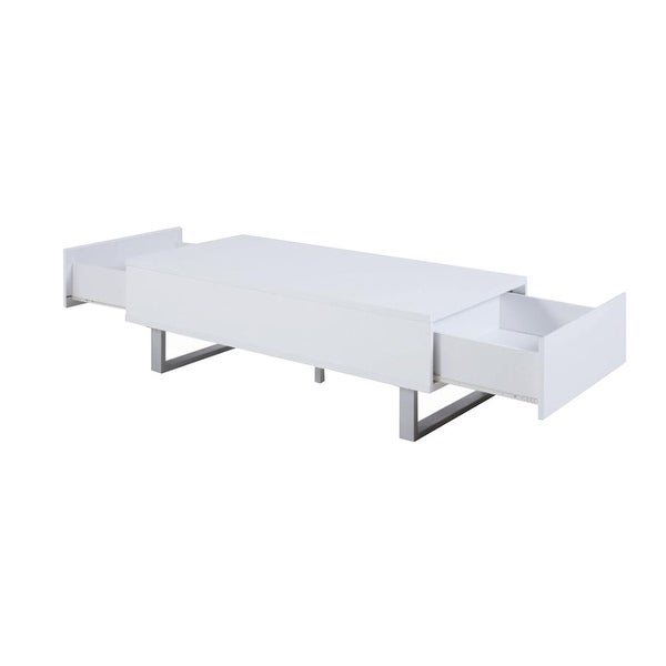 Coffee Table with 2 Drawers in White