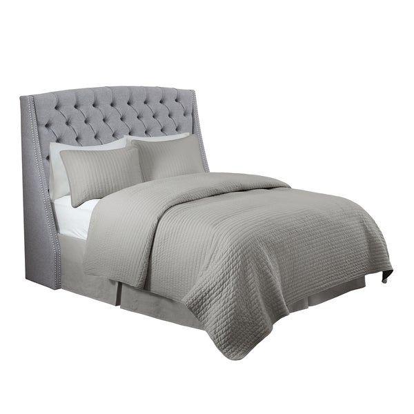 Madison Park Estella Grey Upholstery Headboard - - 15871108