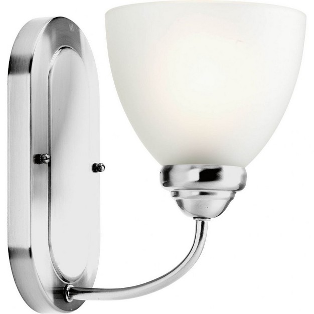 Progress Lighting Heart Collection 1 light Bath Bracket Polished Chrome Etched Glass Shade