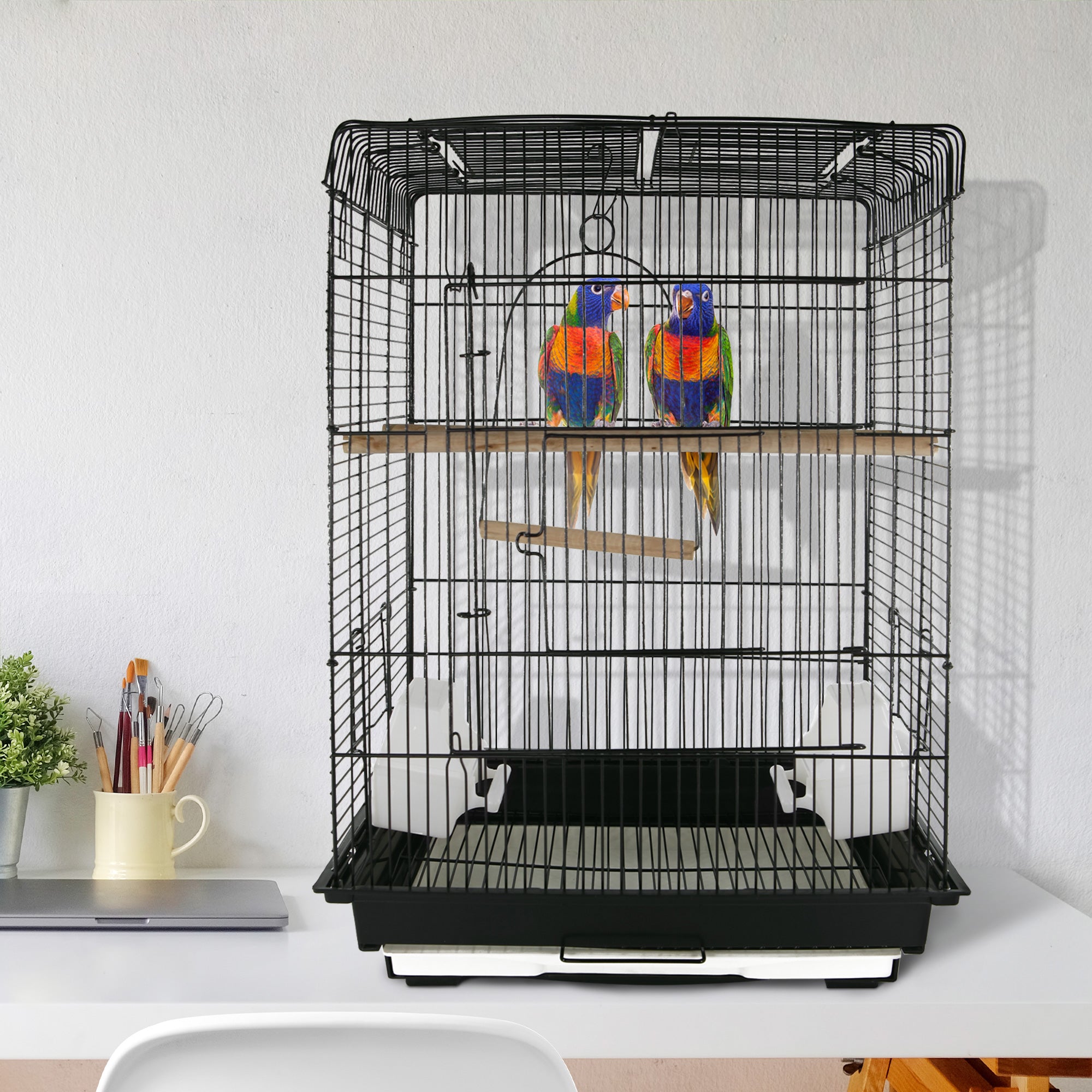 Pawhut Bird Cage， Black， 22