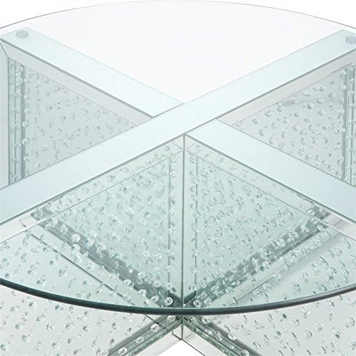 Contemporary Coffee Table  Crossed Base With Faux Crystal Inlay  ampGlass Top   Contemporary   Coffee Tables   by Decor Love  Houzz