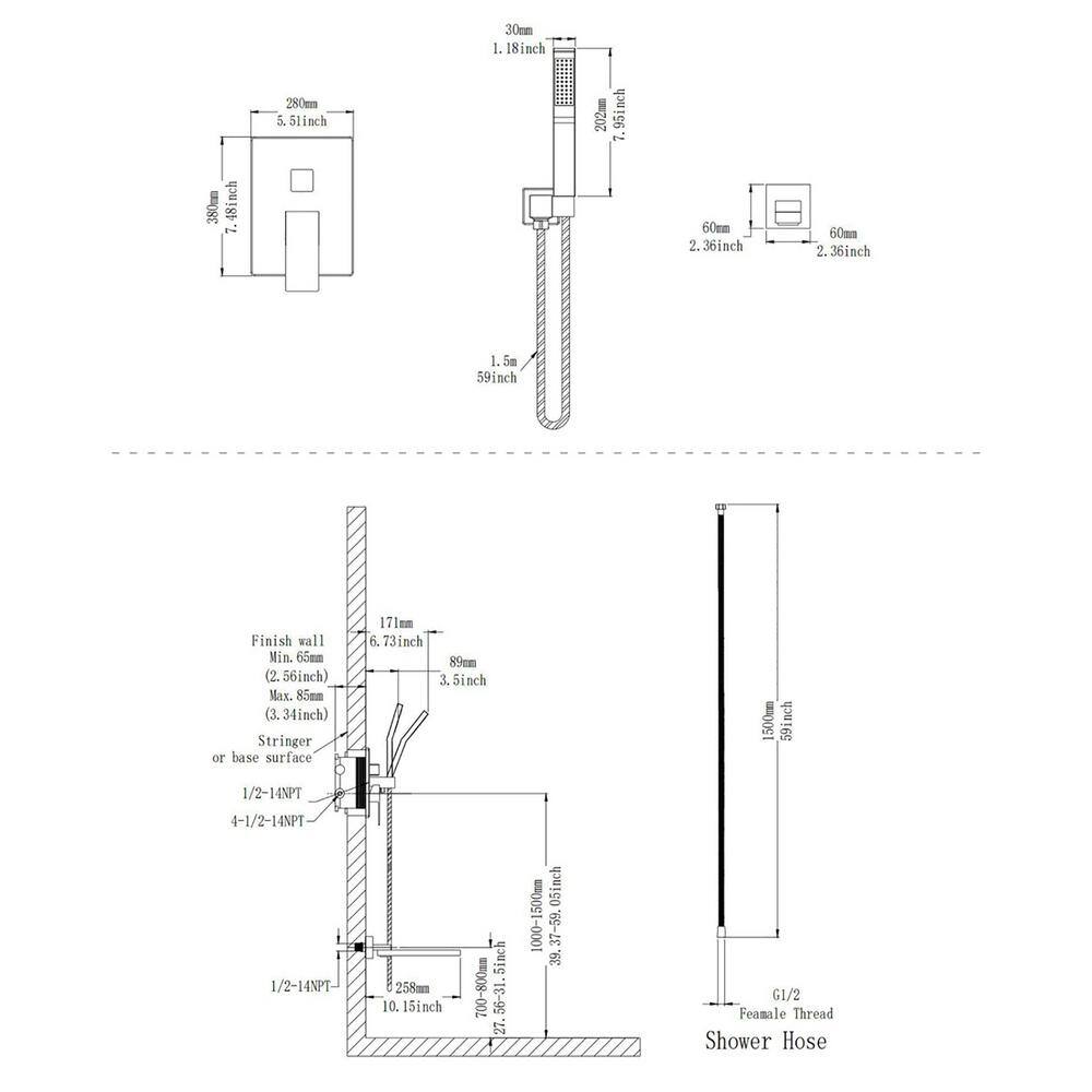 GIVING TREE Single-Handle 1-Spray Tub and Shower Faucet with Swivel Spout in Brushed Nickel (Valve Included) HDYN-ZG0082