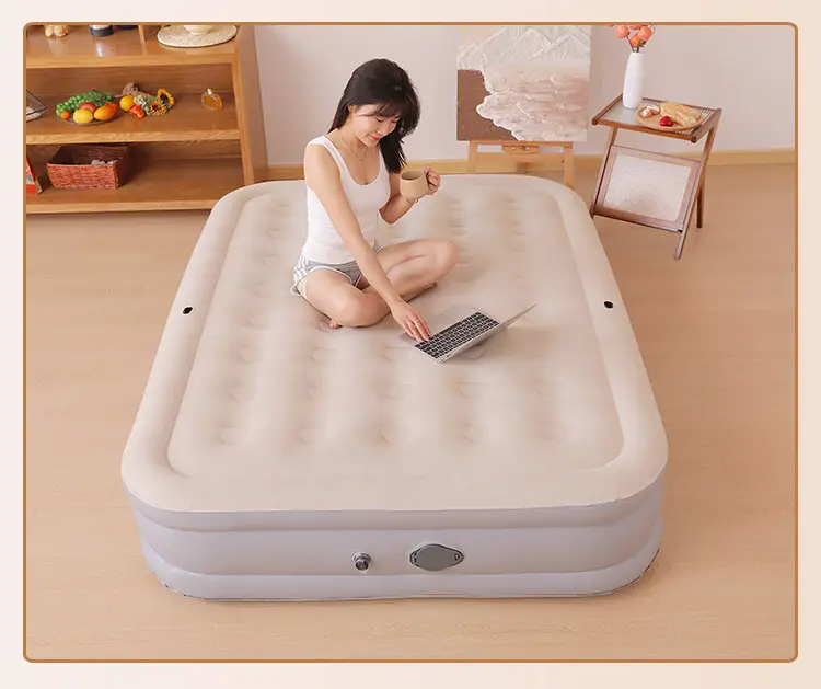 Inflatable mattress with built in electric pump for camping traveling outdoor sports waterproof bed cover mattress protector