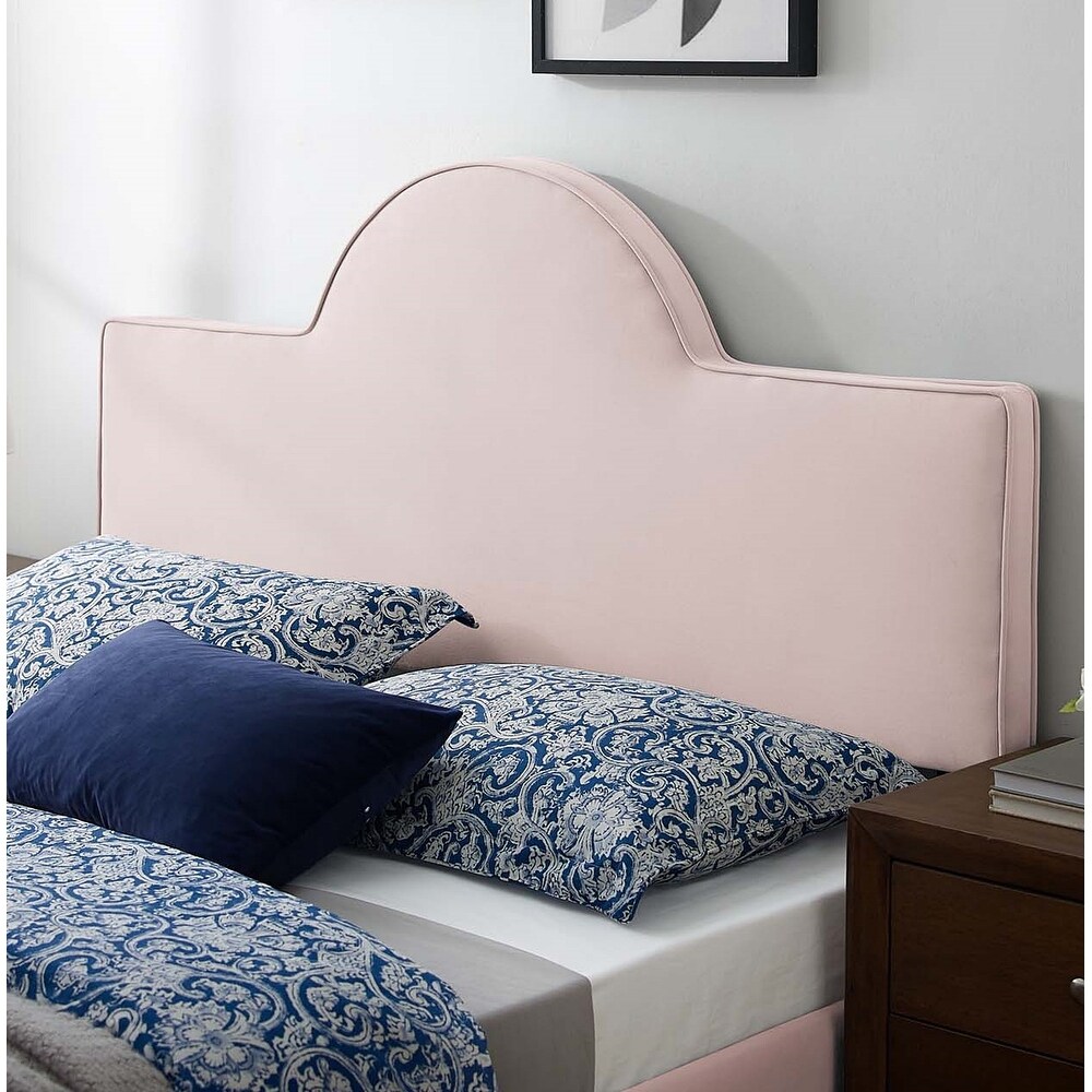 Livingston Arched Pink Velvet Upholstered King/California King Size Headboard