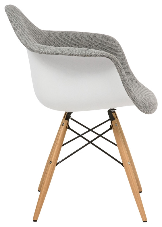 LeisureMod Willow Mid Century Gray Fabric Eiffel Base Accent Chair   Midcentury   Dining Chairs   by Homesquare  Houzz