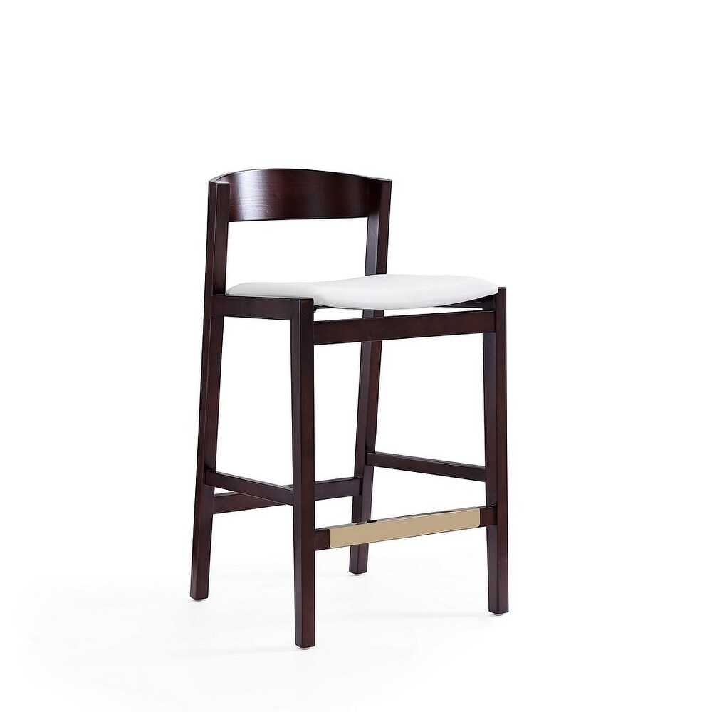 Manhattan Comfort Klismos 36.75 in. Dark Walnut Beech Wood Counter Height Bar Stool