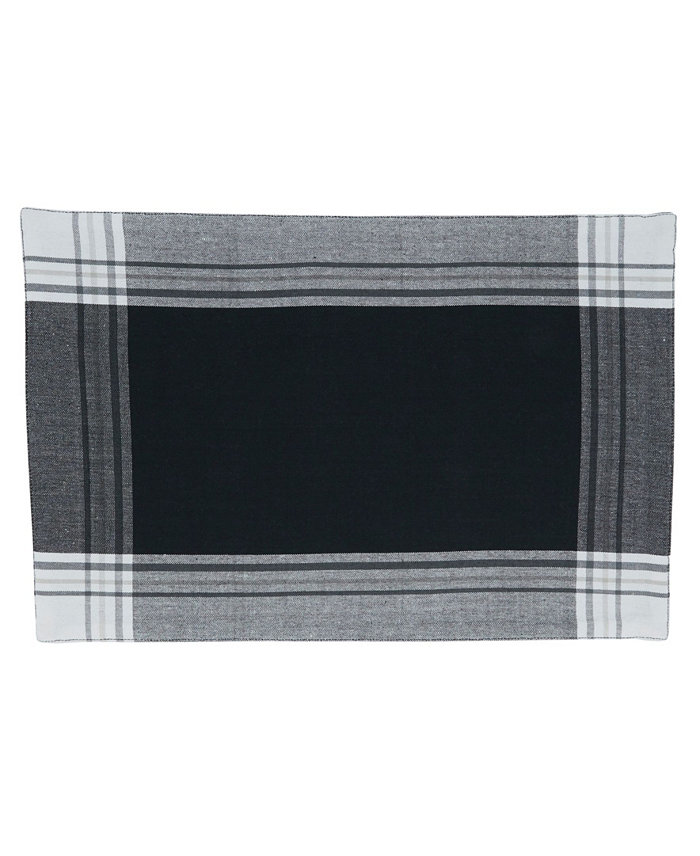 Saro Lifestyle Striped Border Design Placemats Set of 4 19 x 13