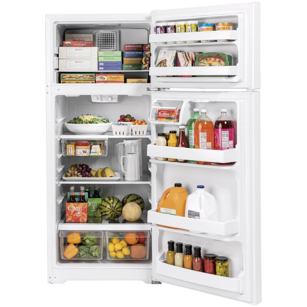 GE 17.5 cu. ft. Top Freezer Refrigerator in White GTS18HGNRWW