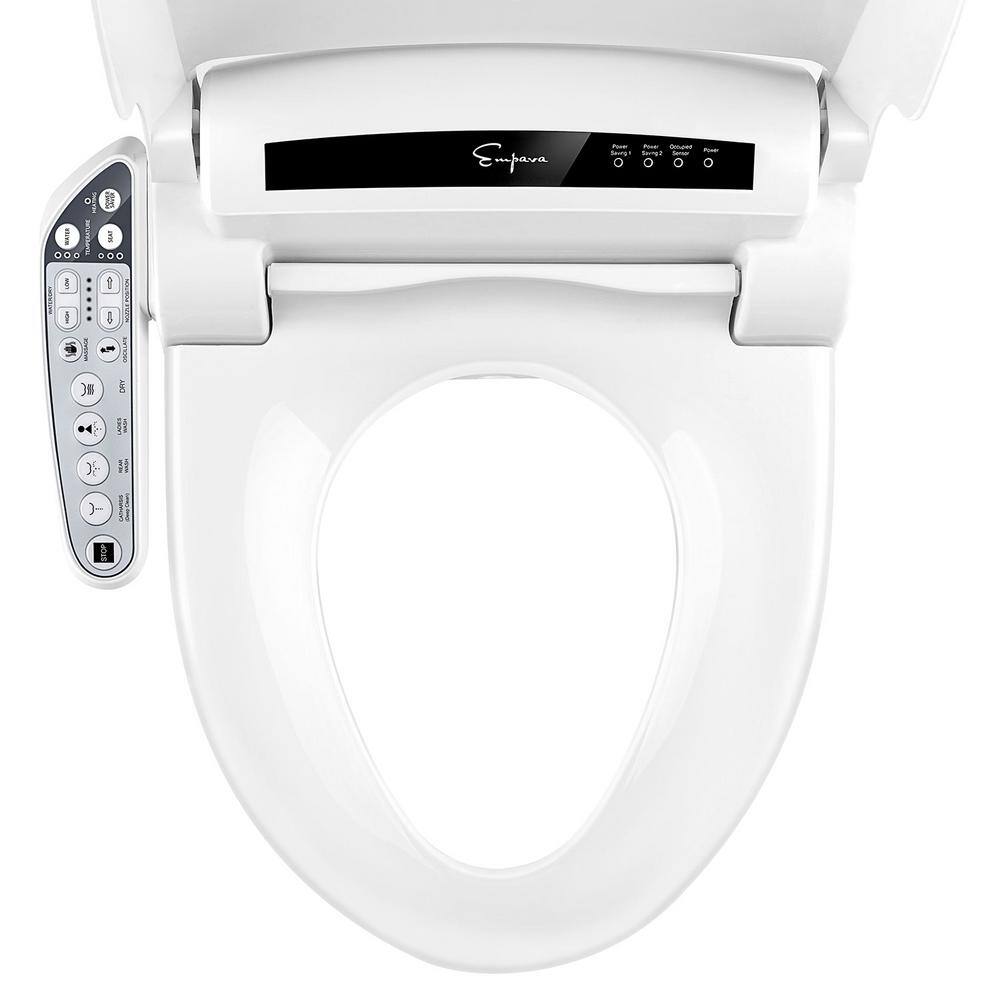 Empava Electric Bidet Seat for Elongated Toilets in White with Fusion Heating Technology EMPV-EB990