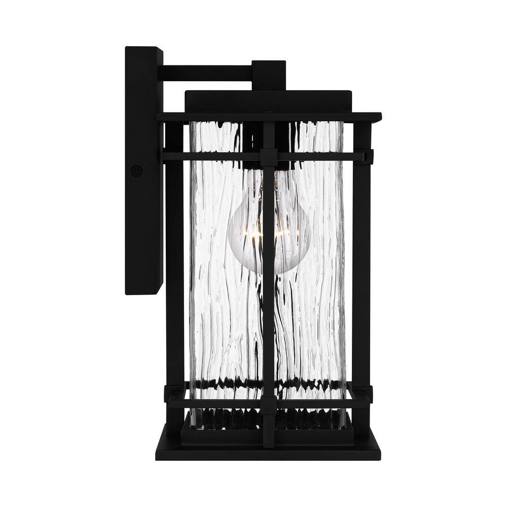 Quoizel McAlister 1-Light Earth Black Hardwired Outdoor Wall Lantern Sconce MCL8406EK