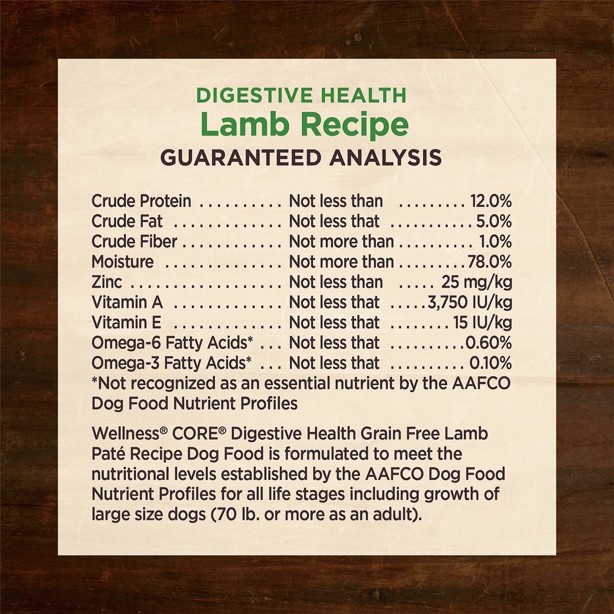 Wellness CORE Digestive Health Lamb Recipe Grain-Free Wet Dog Food， 13-oz， case of 12