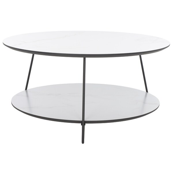 SAFAVIEH Alyce Modern 2-Tier Round Coffee Table - 32 in. W x 32 in. D x 16 in. H