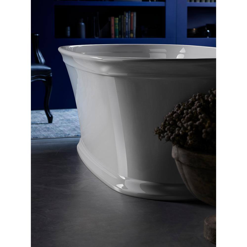 KOHLER Memoirs 60 in. x 34 in. Soaking Bathtub with Center Drain in White K-8332-0