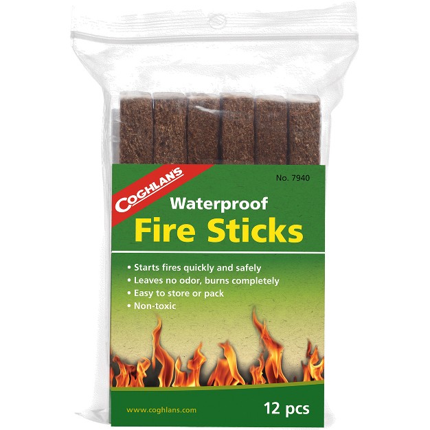 Coghlan x27 s Waterproof Fire Sticks 12 Pack Non toxic Odorless Survival Emergency