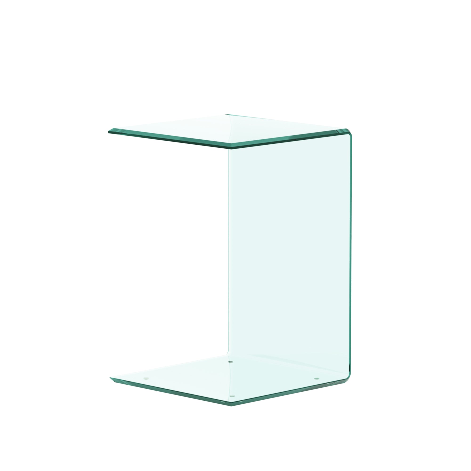 Whole Tempered Glass Coffee Table， Clear End Table Transparent Side Table for Room