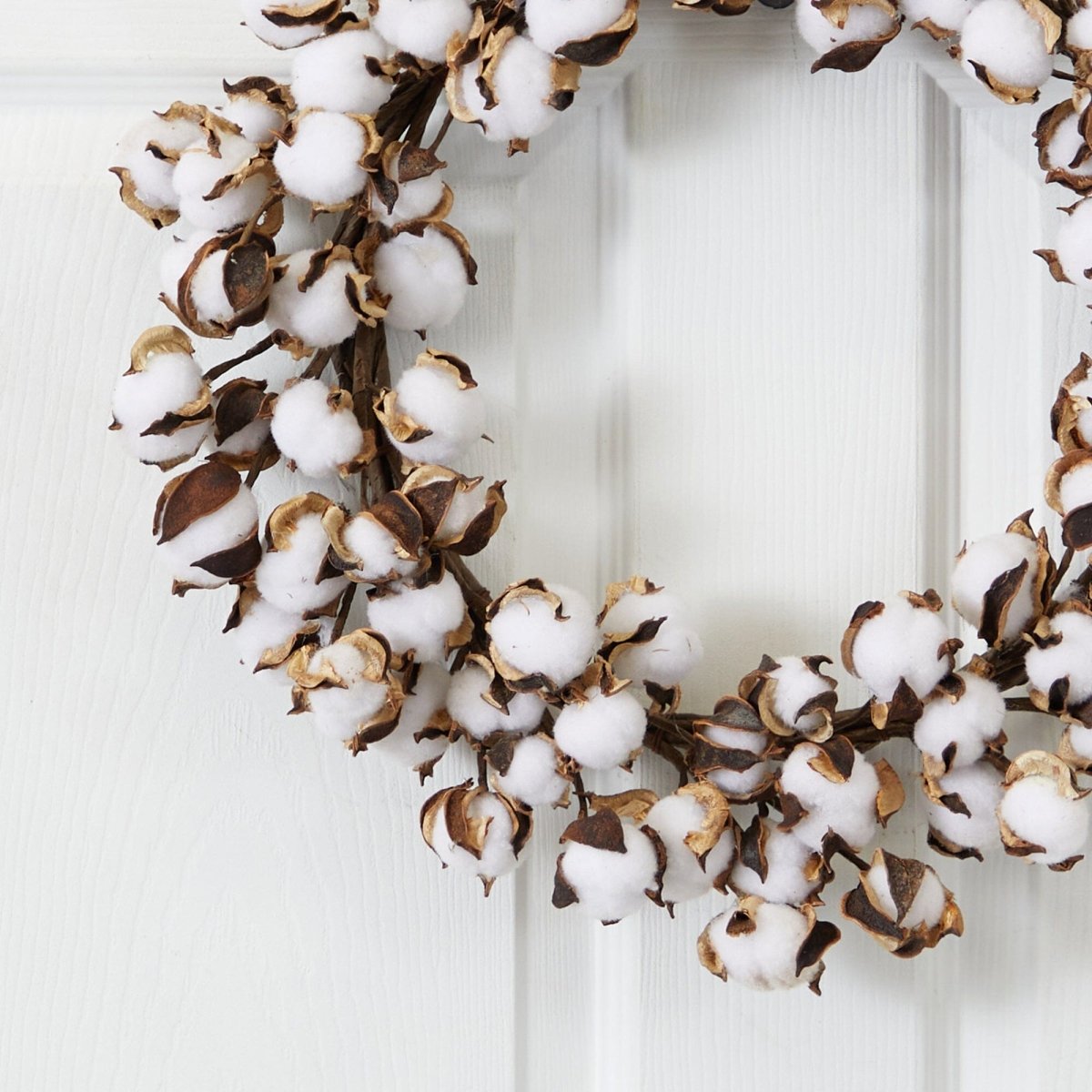 20” Cotton Ball Wreath | Soft, Elegant Bedroom Décor