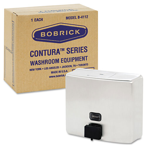 Bobrick ConturaSeries Surface-Mounted Liquid Soap Dispenser | 40oz， Stainless Steel Satin | BOB4112