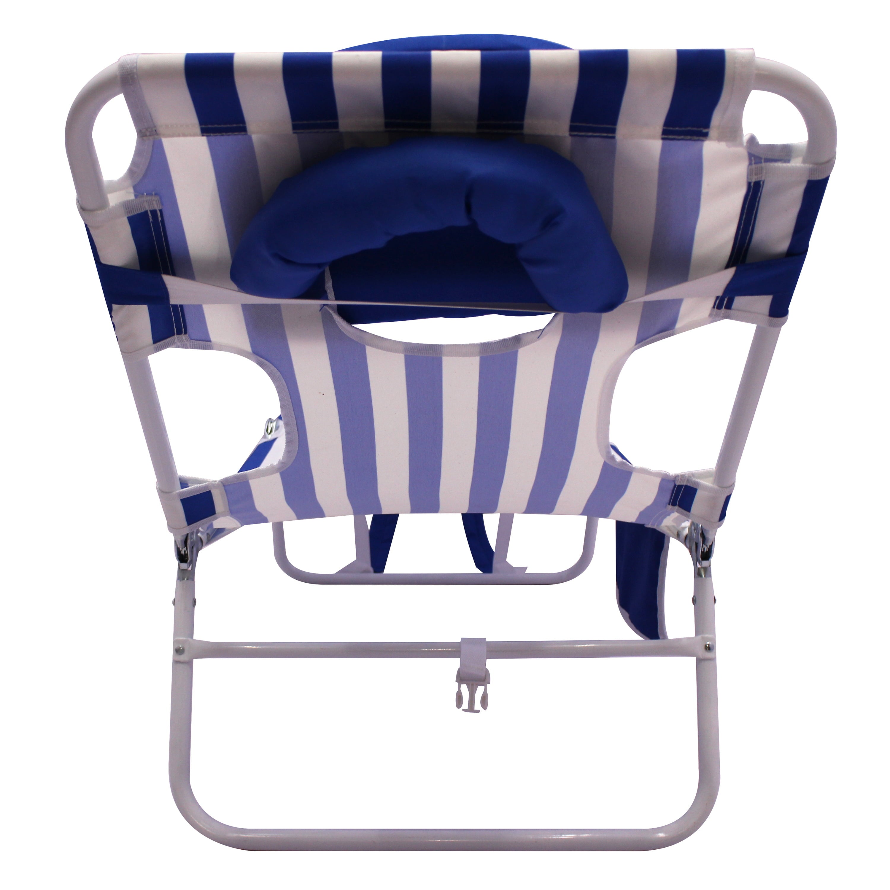 2-Pack Mainstays Folding Backpack Face-Down Beach Lounger, Blue & White Stripe