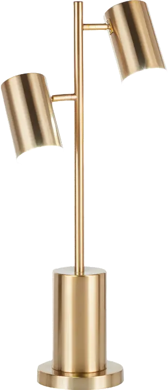 Contemporary Gold Metal Two Light Table Lamp - Cannes