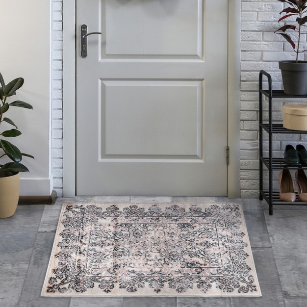 Modern Distressed Oriental Medallion Indoor Area Rug Or Runner By Blue Nile Mills