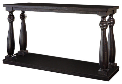 Ashley Furniture Mallacar Sofa Table in Black   Traditional   Console Tables   by ZFurniture  Houzz