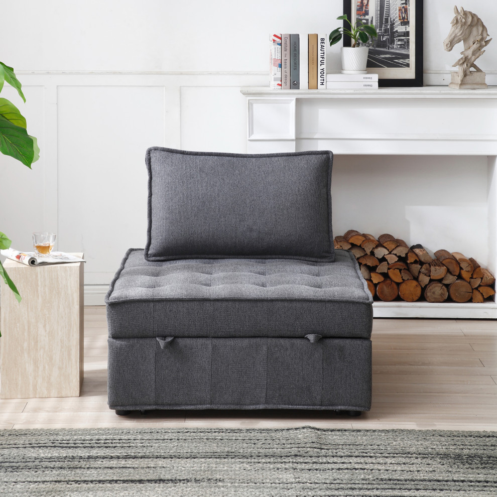 Versatile Pull Out Sofa Bed  Soft Ottoman Sleeper Sofas   Modern   Sleeper Sofas   by TATEUS LLC  Houzz