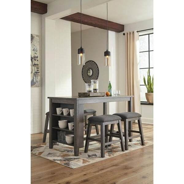 Ashley D388-024 Antiqued Gray Wash Finish Counter Height Stool 4-Pack - 16