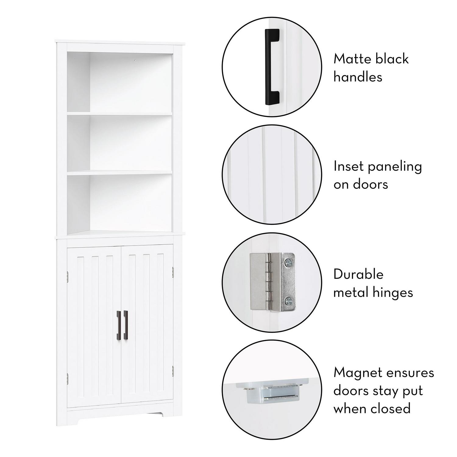 RiverRidge Home Monroe Tall Corner Cabinet  White