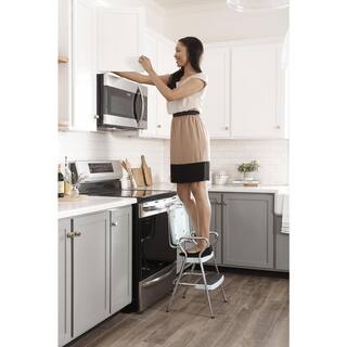 Cosco 2-Step 3 ft. Steel Retro Step Stool with 225 lb. Load Capacity in Teal 11140TEA1E
