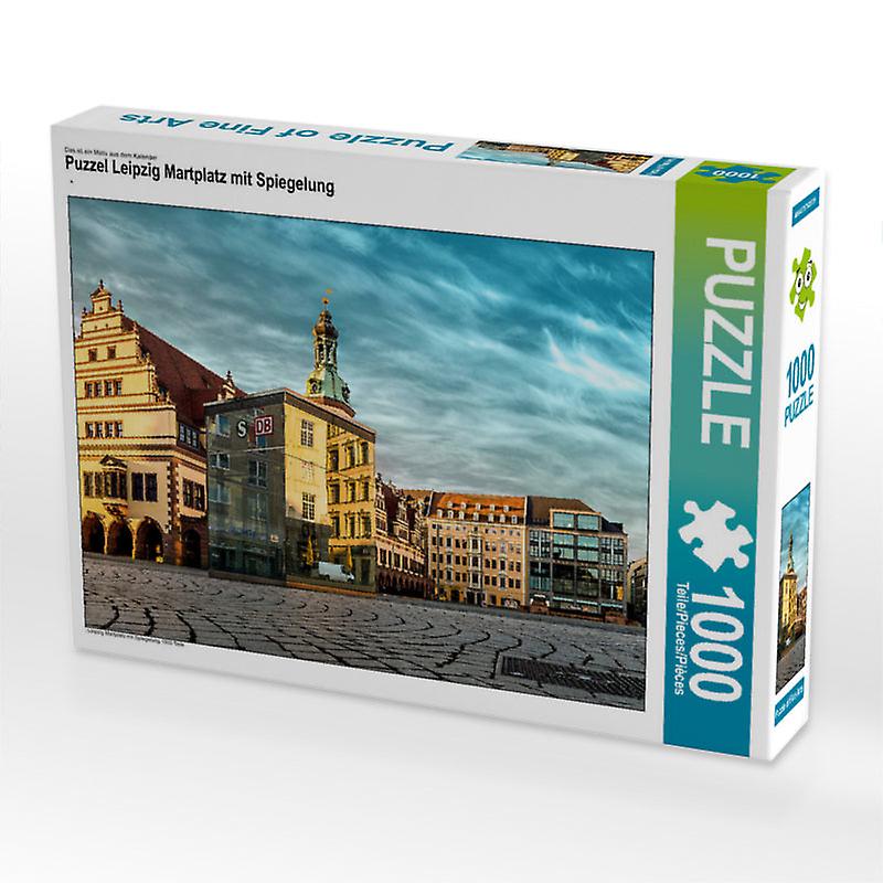 Puzzel leipzig martplatz mit spiegelung   calvendo foto puzzle