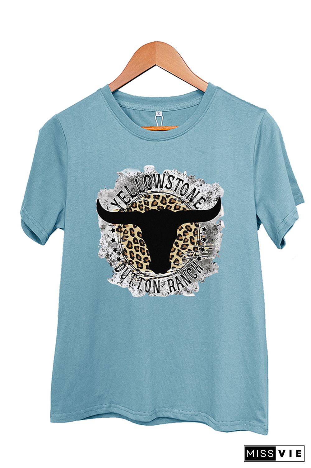 Yellowstone Dutton Ranch Leopard Short Sleeve Graphic Tee Wholesale