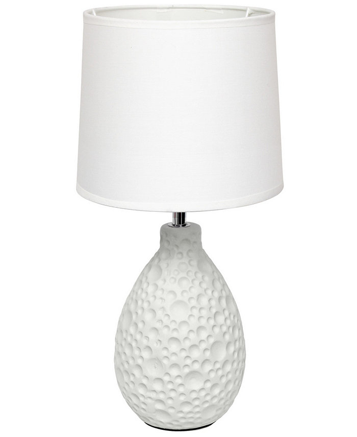 All The Rages Simple Designs Textured Stucco Ceramic Oval Table Lamp