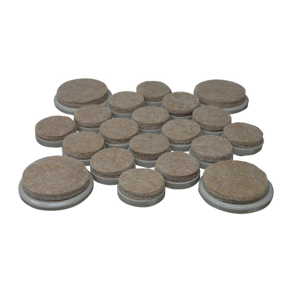 Everbilt Assorted Beige Round Felt Nail-On Furniture Pad Glides for Floor Protection (20-Pack) 49936